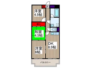 戸田パ-クハイツ【3階】の間取り
