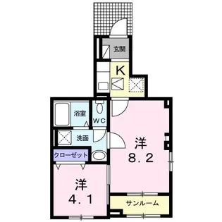 ルシエル ブルー【1階】の間取り