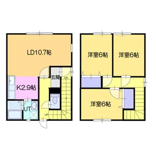 ボヌール福住III【2階】の間取り