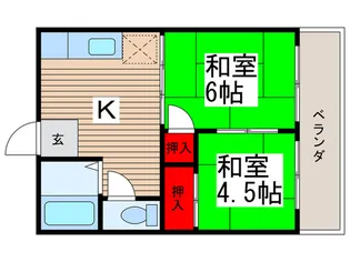アローハイツB棟【2階】の間取り