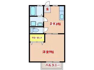 コーポ新本城【1階】の間取り