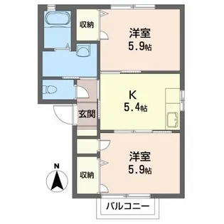 クレール松陵【2階】の間取り