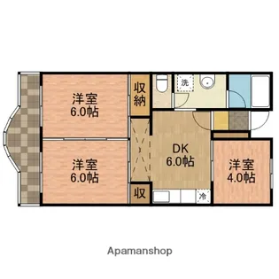 市川クローバーハイツ行徳【2階】の間取り