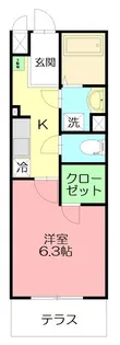 カレッジヒルズC【1階】の間取り