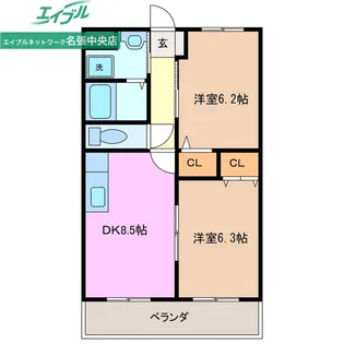 フラット立石C棟(伊賀市別府)【1階】の間取り