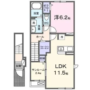 ラフィネ ジェンテ V【2階】の間取り