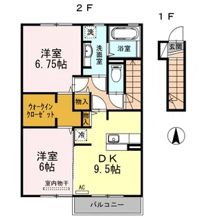 クレアトゥール柏B【2階】の間取り