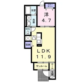 レジュール本厚木I【1階】の間取り