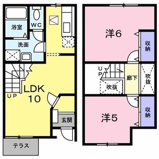 ヴェルナール谷八木【1階】の間取り