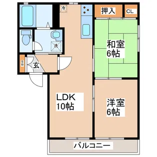 サザンビューII【1階】の間取り