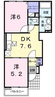 アンジュフランE【1階】の間取り