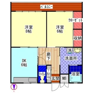 エスポワール等々力【1階】の間取り
