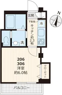 サカエ レジデンス【3階】の間取り