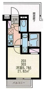 コル・デ・ローザ【2階】の間取り