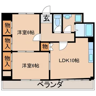 ソレイユ千【5階】の間取り