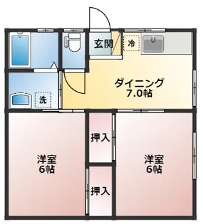 ハイツ楓【1階】の間取り