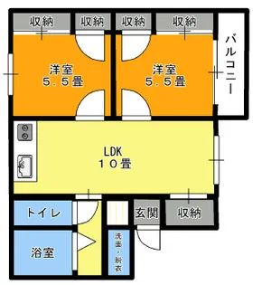グランドハイツ上富野【3階】の間取り