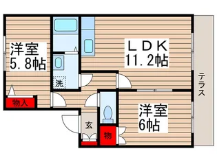 サンフレンドハイツB【1階】の間取り
