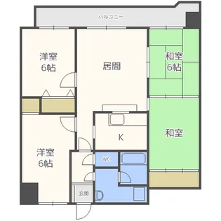 イースト平岸【10階】の間取り