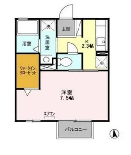 1Kの間取り画像