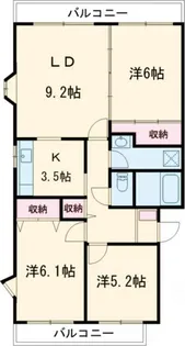 ルミエール緑岡B【3階】の間取り
