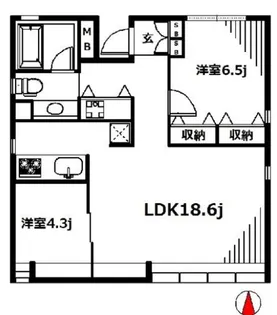 デンフラット南平台【3階】の間取り