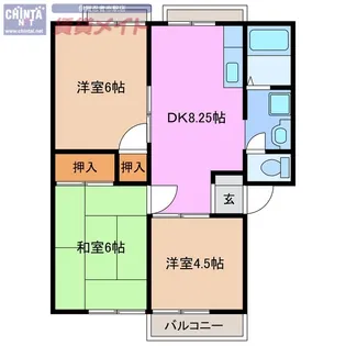 ハイツ緑ヶ丘I【2階】の間取り