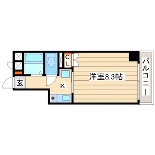 松栄タワーイン宮城野【4階】の間取り