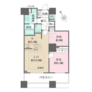 2LDKの間取り画像