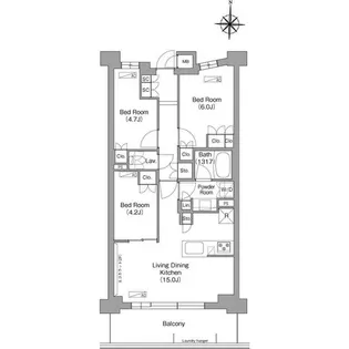 コンフォリア・リヴ八坂富士見【4階】の間取り