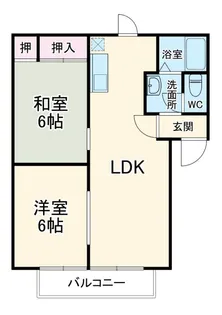 ラフォーレ黒石【2階】の間取り