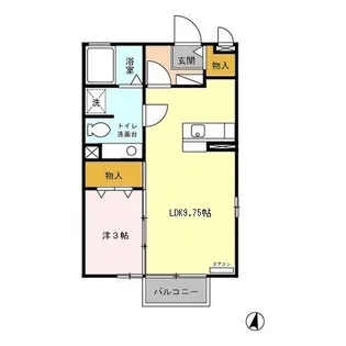 モナリエ御幸本町【2階】の間取り