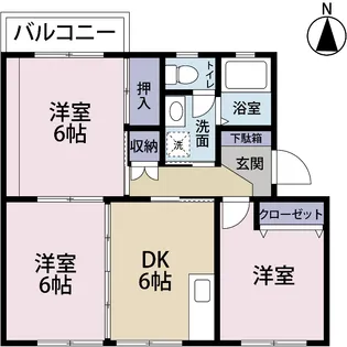 フェリスガーデン広見II【3階】の間取り