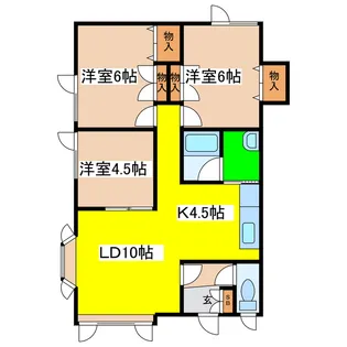 ハッピーハイツ恵【1階】の間取り