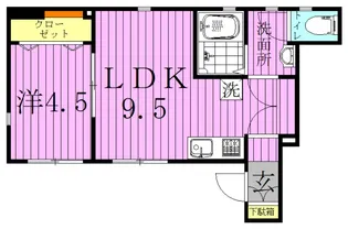フロール大谷田【1階】の間取り
