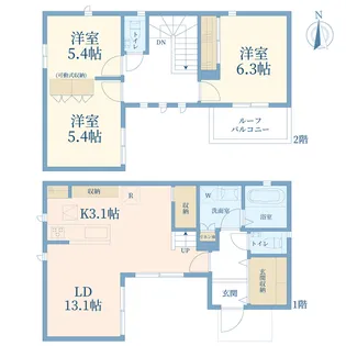 東京都練馬区三原台2【一戸建】の間取り