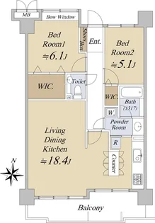 ヴェルビュ錦糸町【6階】の間取り