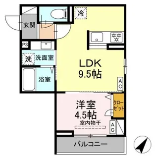 1LDKの間取り画像