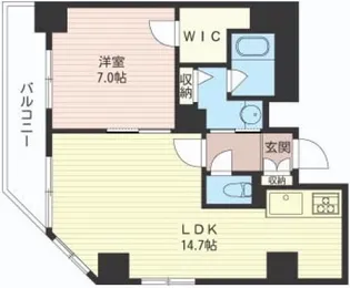 ソレアード菊川【4階】の間取り