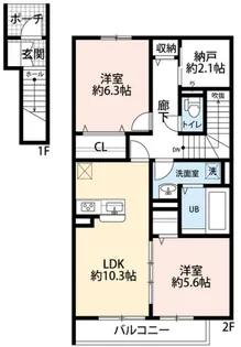東京都東久留米市南沢5【アパート】の間取り
