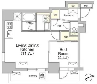 テラス大崎【7階】の間取り