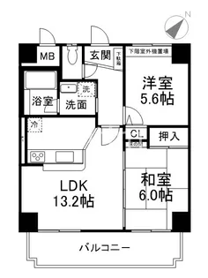 信開ガーデンコート西大路【2階】の間取り