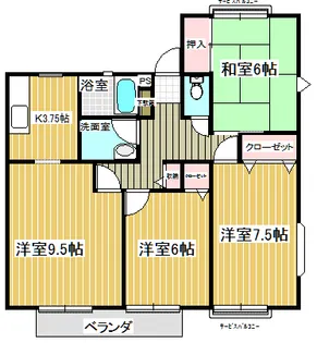 メゾンドソレイユ【1階】の間取り