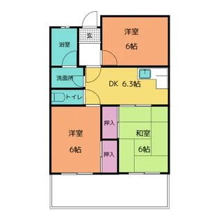 サンハイツ徳重【2階】の間取り