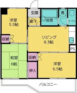 ピアチェーヴォレ【6階】の間取り