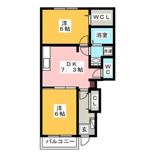 コートフリージア B棟【1階】の間取り