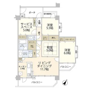 日神パレステージ西千葉(0005354)【3階】の間取り