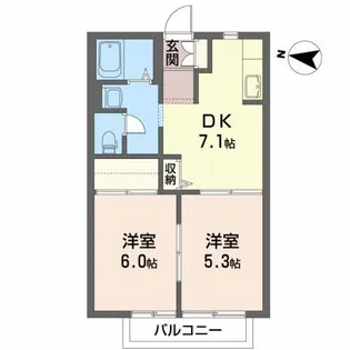 レグルス北仙台【2階】の間取り