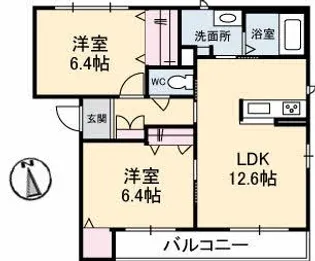 シャーメゾン伏石町【1階】の間取り