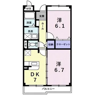 大阪府堺市東区日置荘原寺町【マンション】の間取り